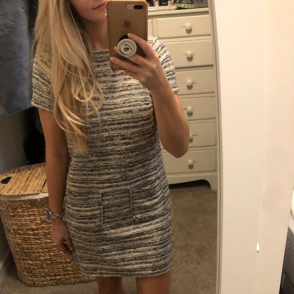 Loft short sleeve grey dress with pockets size XSP